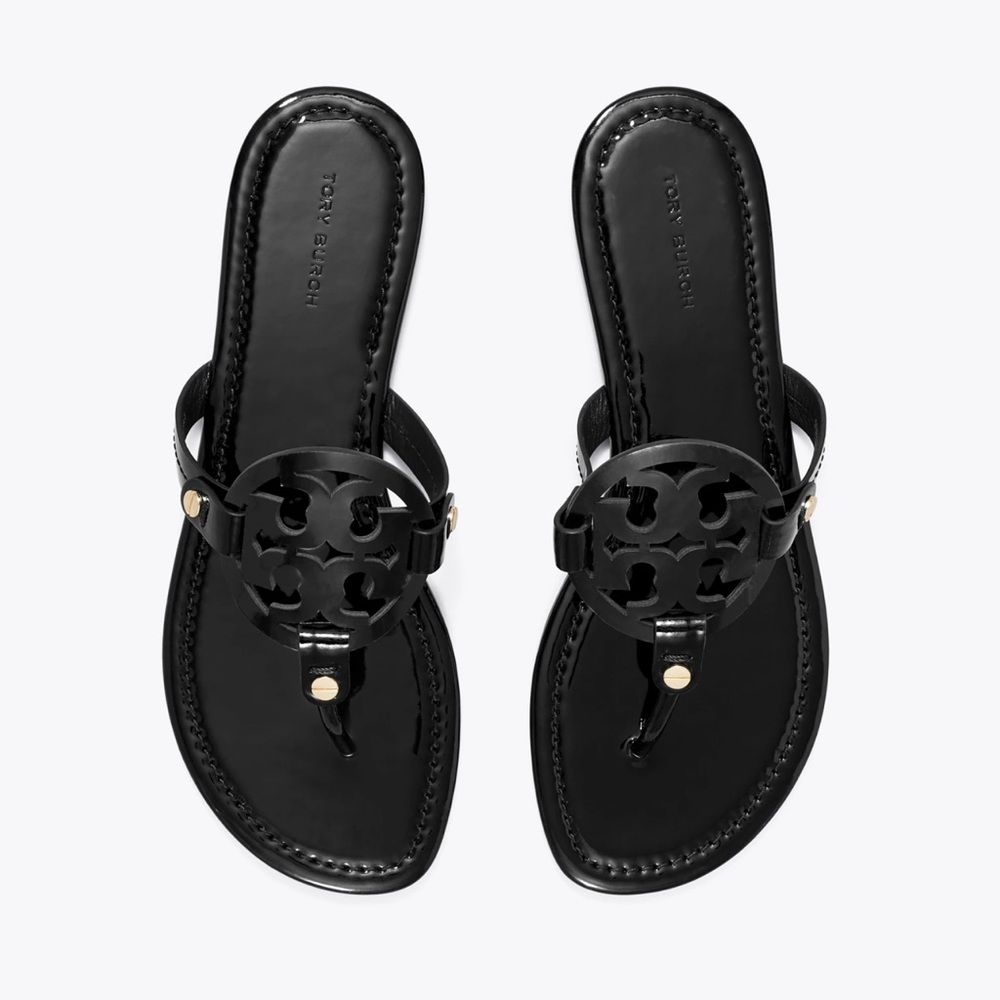 Tory Burch Miller Patent Black Sandal